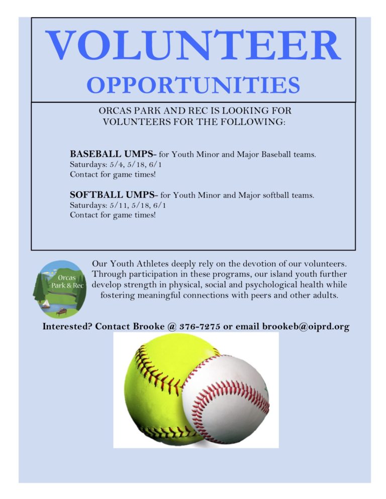 volunteer coaches flyer spring Orcas Island Park and Recreation District